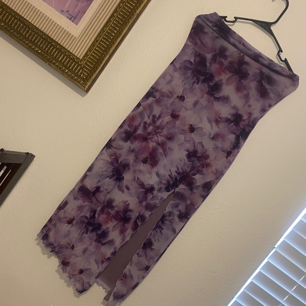 Chic Purple Floral Maxi Dress